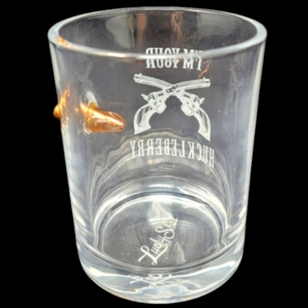 LUCKY SHOT HEADSHOT AND .308 BULLET WHISKY GLASS - Picture 3 of 9